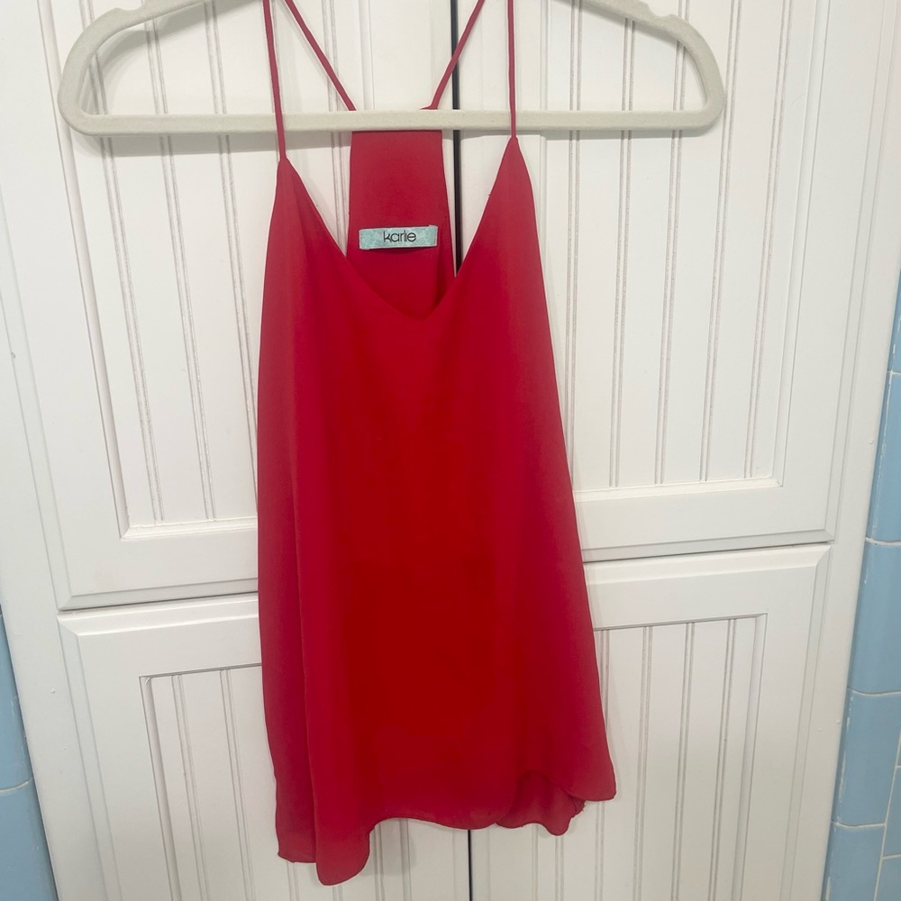 Karlie Vibrant Red Sleeveless Top